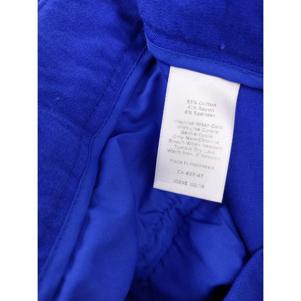 Talbots Chatham Ankle Pants Women 10 Blue Side Zip Button Hem Stretch - Picture 8 of 9